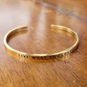 Mantra Band "Live What You Love" Cuff Bracelet